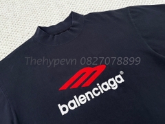 Áo Thun Balenciaga BLCG embroidered Logo 3B (Black) [Mirror Quality]