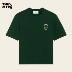ÁO THUN AMI PARIS LOGO PATCH W HEART SS25 (GREEN)
