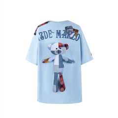 13DE MARZO TEE - Áo Thun Bear Patch Suture Denim (Blue) Best Quality