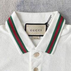 Áo Polo Gucci Cotton Piquet With Double G (White) [Mirror Quality]