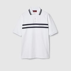 Áo Polo Gucci GC Cotton Print ( White) [Mirror Quality]