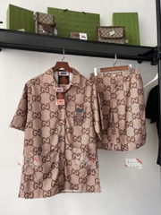 GUCCI SHIRT - Áo Sơ Mi GC Pineapple Collection (Brown) [Mirror Quality]