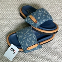 Dép Louis Vuitton Pool Pillow Flat Comfort Mule (Blue) [Mirror Quaity]