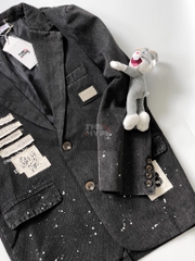 Áo Blazer 13De Marzo X Looney Tunes Bugs Bunny Splash Denim Suit Washed (Black) Best Quality