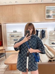 Áo Sơ Mi Louis Vuitton LV Flower Patterns Monogram (Blue) [Mirror Quality]
