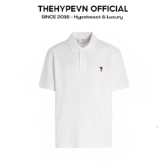 ÁO POLO AMI PARIS SMALL HEART LOGO COTTON (WHITE)