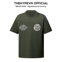 ÁO THUN LOUIS VUITTON LV DAMIER PIQUE CURSIVE (GREEN)