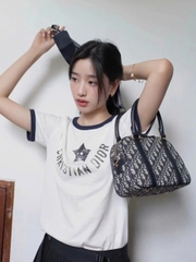 Áo Thun Dior Dioriviera (Ecru and Navy Blue) [Mirror Quality]