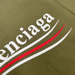 Áo Thun Balenciaga BLCG Political logo cotton (Green) [Mirror Quality]