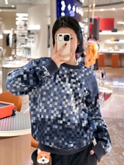 ÁO SWEATER LOUIS VUITTON LV DAMOFLAGE MARQUE (NAVY)