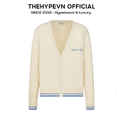 ÁO KHOÁC CARDIGAN DIOR EMBROIDERY TAG KNIT (CREAM)