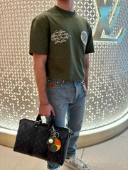 ÁO THUN LOUIS VUITTON LV DAMIER PIQUE CURSIVE (GREEN)