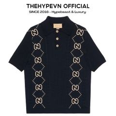ÁO POLO GUCCI GC GG KNIT COTTON IN BLACK