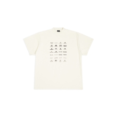 BALENCIAGA TEE - Áo BLCG Multi Logo Archives (Cream) [MIRROR QUALITY]