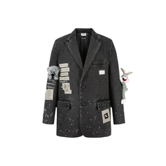 Áo Blazer 13De Marzo X Looney Tunes Bugs Bunny Splash Denim Suit Washed (Black) Best Quality