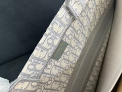 Túi Dior large Oblique Embroidery Tote (Grey) [Mirror Quality]