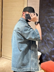 Áo Sơ Mi Louis Vuitton Short Sleeved Denim Workwear(Blue) [Mirror Quality]