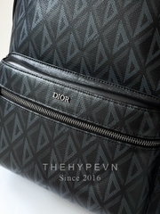 Balo Dior CD Diamond Canvas and Smooth Calfskin (Black) [Mirror Quality]
