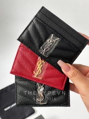 SAINT LAURENT CARD HOLDER - Ví đựng card YSL yellow logo (Black) [Mirror Quality]