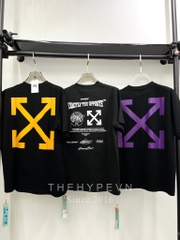 Áo Thun Off-White Arrow Caravaggio Mercy Yellow Line (Black) [Mirror Quality]