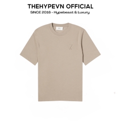 ÁO PHÔNG AMI PARIS EMBOSSED HEART LOGO TEE (LIGHT TAUPE)