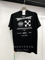 Áo Thun Off-White With Off-White Exactly The Opposite Logo Embroidery (Black) [Mirror Quality]