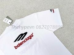 Áo Thun Balenciaga BLCG embroidered Logo 3B (WHite) [Mirror Quality]