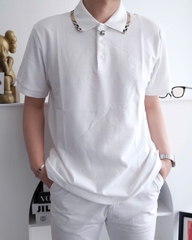 ÁO POLO BURBERRY BBR CHECK TRIM (WHITE)