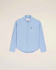 ÁO SƠ MI AMI PARIS POCKET BLACK HEART LONG SLEEVE (BLUE)