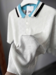 ÁO POLO LOUIS VUITTON LV MONOGRAM POINTELLE (WHITE)