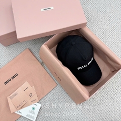 Mũ Lưỡi Trai Miu Miu Cotton Baseball Cap (Black) [Mirror Quality]