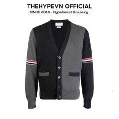 THOM BROWNE CARDIGAN - Áo khoác TB Colour-block Cotton (Grey) [Mirror quality]