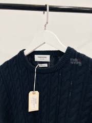 THOM BROWNE SWEATER - Áo TB 4-bar Cable Knit (Navy) [Mirror quality]