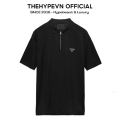 ÁO POLO PRADA RE-NYLON TRIANGLE LOGO (BLACK)