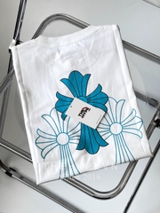 Áo Thun Chrome Hearts CH White & Light Blue-Triple Cross (White) [Mirror Quality]