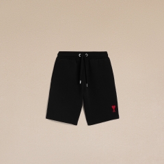 QUẦN NGẮN AMI PARIS HEART LOGO COTTON SHORTS (BLACK)