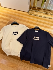 ÁO THUN AMI PARIS LOGO PATCH SS25 (NEUTRAL)