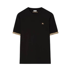 ÁO THUN BURBERRY CHECK-TRIM COTTON T-SHIRT(BLACK)