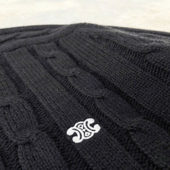 ÁO CARDIGAN CELINE TRIOMPHE CABLE KNIT CASHMERE (BLACK)