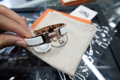 Vòng Tay Hermes Clic H Rose-gold plated Bracelet (White) [Mirror Quality]