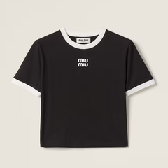 ÁO THUN MIU MIU COTTON JERSEY (BLACK)