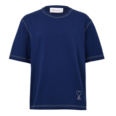 ÁO THUN AMI PARIS BOXY TOPSTITCHED (BLUE)