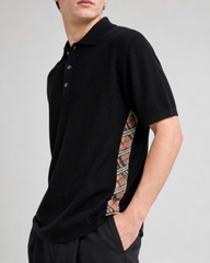 ÁO POLO BURBERRY RIBBED KNIT SHORT-SLEEVE (BLACK)