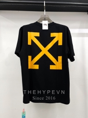 Áo Thun Off-White Arrow Caravaggio Mercy Yellow Line (Black) [Mirror Quality]