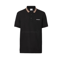BURBERRY POLO - Áo Có Cổ BBR Icon Stripe Pique (Black) [Mirror quality]