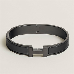 Vòng Tay Hermes Clic H Black plated Bracelet (Black) [Mirror Quality]