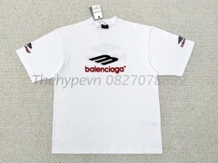 Áo Thun Balenciaga BLCG embroidered Logo 3B (WHite) [Mirror Quality]