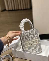 TÚI DIOR VERTICAL BOOK NOTE OBLIQUE (GRAY)