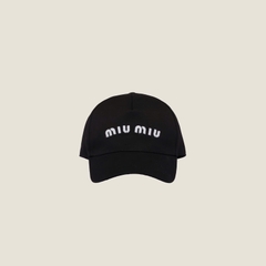 Mũ Lưỡi Trai Miu Miu Cotton Baseball Cap (Black) [Mirror Quality]