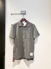 Áo Polo Thom Browne TB Textured Cotton (Grey) [Mirror Quality]